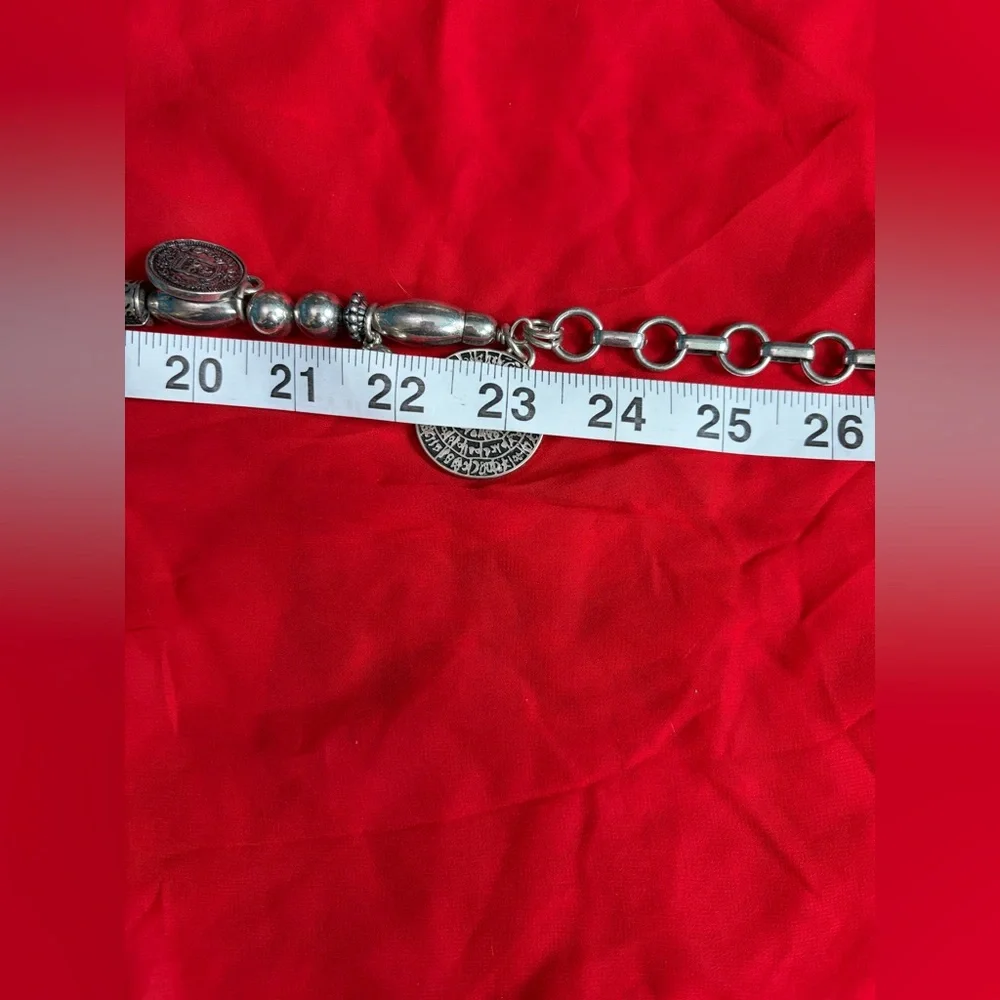 Chico’s Antiqued Silver Parker Coin Chain Belt